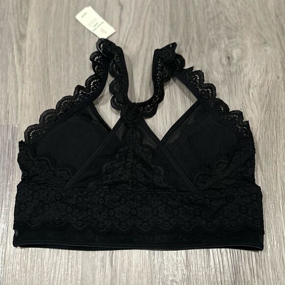 NWT Aerie Black Floral Eyelet Bralette - Picture 4 of 5